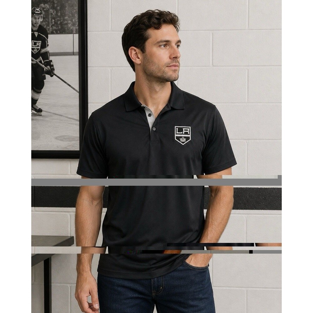 LA Kings Levelwear Men’s Medium Black Polo Shirt NHL Hockey Embroidered Logo
